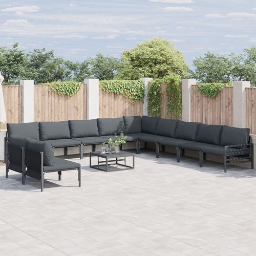Vidaxl Ensemble De Canap De Jardin 11 Pcs Anthracite Acier
