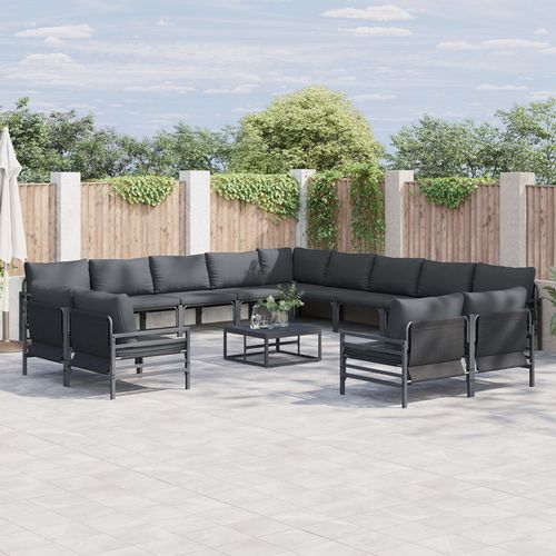 Vidaxl Ensemble De Canap De Jardin 13 Pcs Anthracite Acier