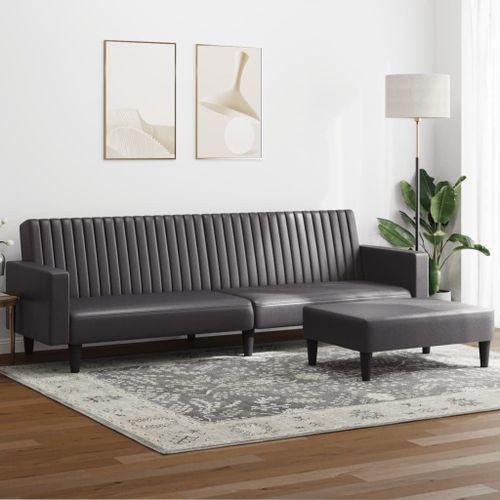Vidaxl Ensemble De Canaps 2 Pcs Gris Similicuir