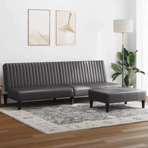 Vidaxl Ensemble De Canaps 2 Pcs Gris Similicuir
