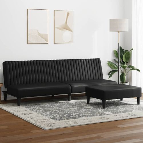 Vidaxl Ensemble De Canaps 2 Pcs Noir Similicuir