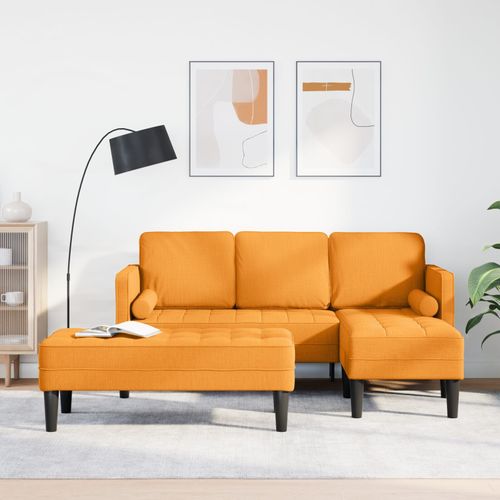 Vidaxl Ensemble De Canaps 2 Pices Avec Coussins En Tissu Jaune Fonc