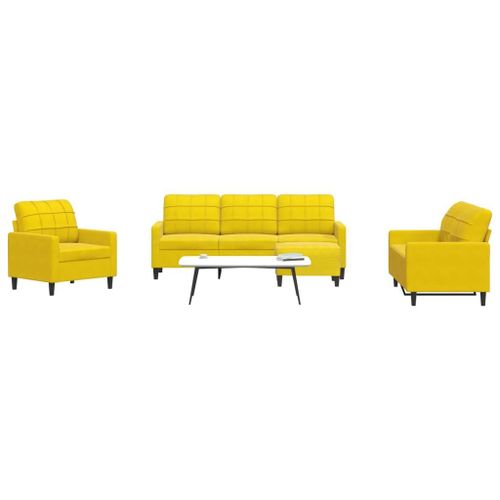 Vidaxl Ensemble De Canaps 4 Pcs Avec Coussins Jaune Velours