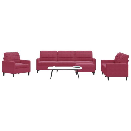 Vidaxl Ensemble De Canaps 4 Pcs Avec Coussins Rouge Bordeaux Velours