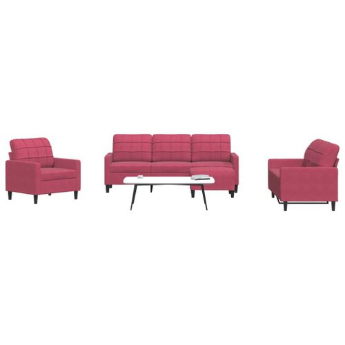 Vidaxl Ensemble De Canaps 4 Pcs Avec Coussins Rouge Bordeaux Velours