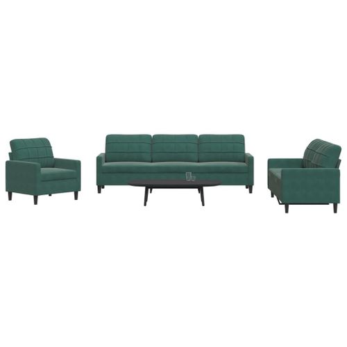 Vidaxl Ensemble De Canaps 4 Pcs Avec Coussins Vert Fonc Velours