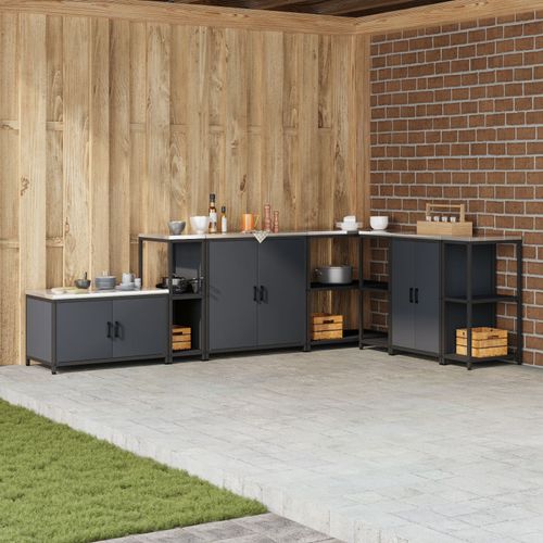 Vidaxl tagre De Rangement De Cuisine Anthracite 60 X 50 X 92 Cm