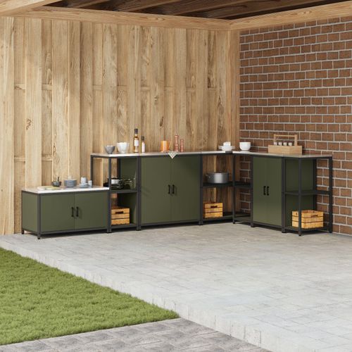 Vidaxl tagre De Rangement De Cuisine Vert Olive 60 X 50 X 92 Cm