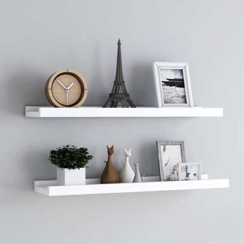 Vidaxl tagres  Rebord Pour Cadre Photo 2 Pcs Blanc 80x9x3 Cm Mdf