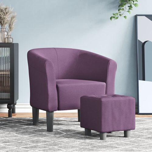Vidaxl Chaise Cabriolet Avec Repose-Pied Violet Tissu