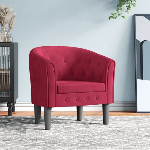 Vidaxl Fauteuil Cabriolet Rouge Bordeaux Velours