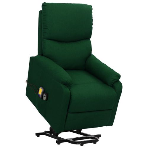 Vidaxl Fauteuil De Massage Inclinable Vert Fonc Tissu