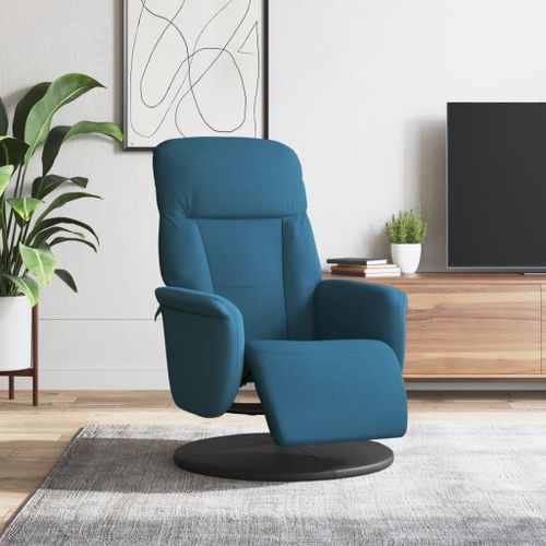 Vidaxl Fauteuil Inclinable Avec Repose-Pied Bleu Velours