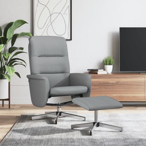 Vidaxl Fauteuil Inclinable Avec Repose-Pied Gris Clair Tissu