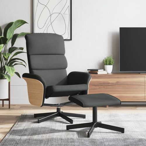 Vidaxl Fauteuil Inclinable Avec Repose-Pied Gris Fonc Tissu