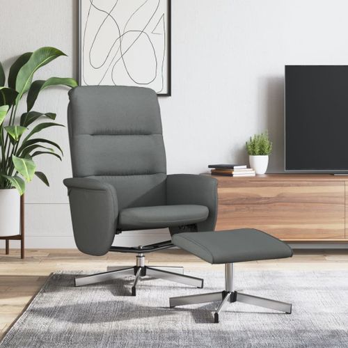 Vidaxl Fauteuil Inclinable Avec Repose-Pied Gris Fonc Tissu