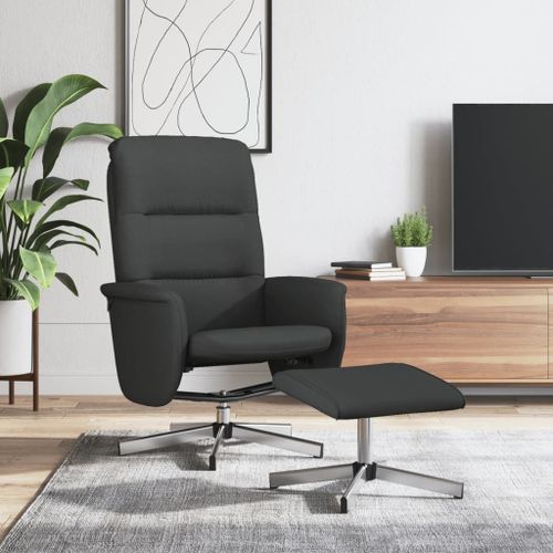 Vidaxl Fauteuil Inclinable Avec Repose-Pied Noir Tissu