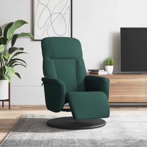 Vidaxl Fauteuil Inclinable Avec Repose-Pied Vert Fonc Velours