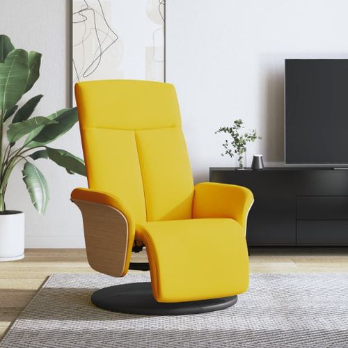 Vidaxl Fauteuil Inclinable Avec Repose-Pieds Jaune Clair Tissu