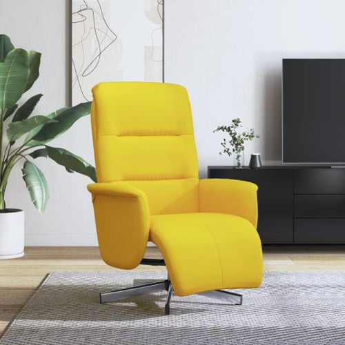 Vidaxl Fauteuil Inclinable Avec Repose-Pieds Jaune Clair Tissu
