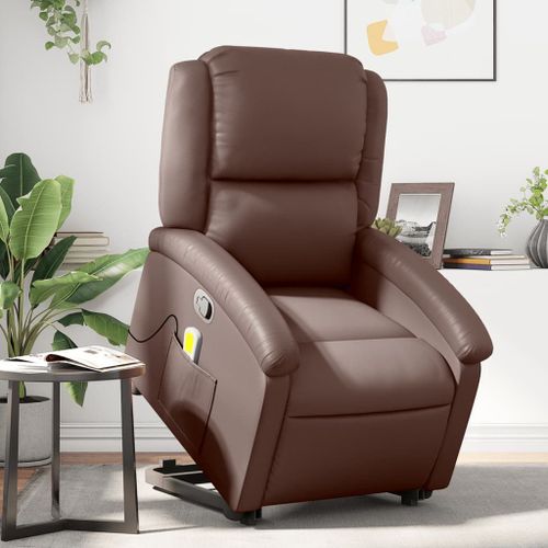 Vidaxl Fauteuil Inclinable De Massage Marron Similicuir