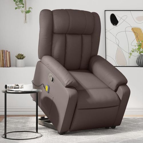 Vidaxl Fauteuil Inclinable De Massage Marron Similicuir