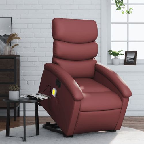 Vidaxl Fauteuil Inclinable De Massage Rouge Bordeaux Similicuir