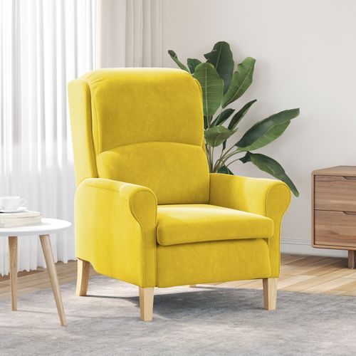 Vidaxl Fauteuil Jaune Jaune Textile, Bois Standard Fauteuil Jaune
