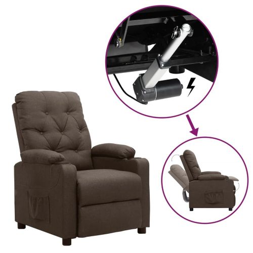 Vidaxl Fauteuil Releveur Inclinable Marron Tissu