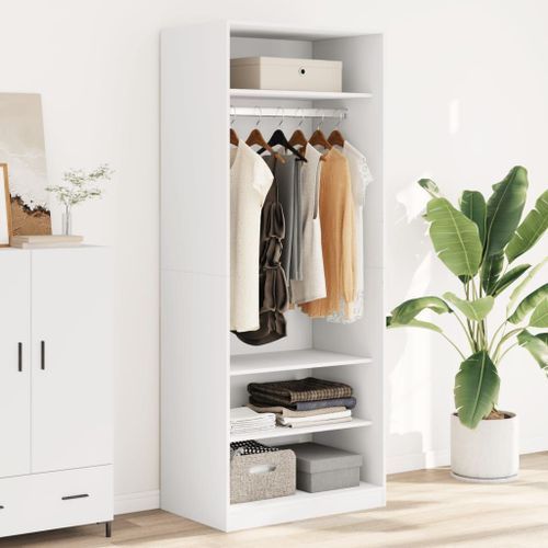 Vidaxl Garde-Robe Blanc 80x50x200 Cm Bois D'ingnierie