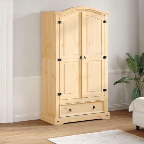 Vidaxl Garde-Robe Corona 102x52x186 Cm Bois De Pin Massif