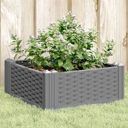 Vidaxl Jardinire Avec Piquets Gris Clair 42,5x42,5x28,5 Cm Pp