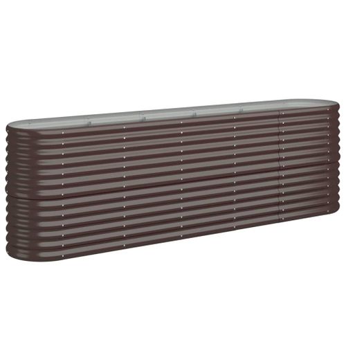 Vidaxl Jardinire De Jardin Acier Enduit De Poudre 224x40x68 Cm Marron