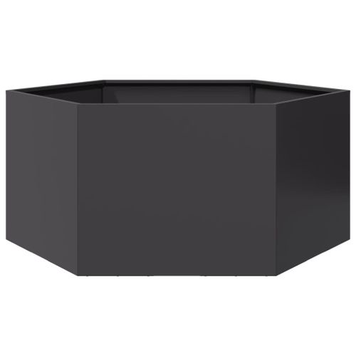 Vidaxl Jardinire Noir Hexagone 104x90x45 Cm Acier
