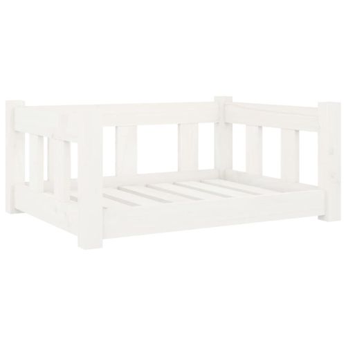 Vidaxl Lit Pour Chien Blanc 65,5x50,5x28 Cm Bois De Pin Solide