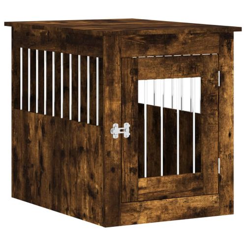 Vidaxl Meuble De Cage Pour Chiens Chne Fum 55x75x65 Cm