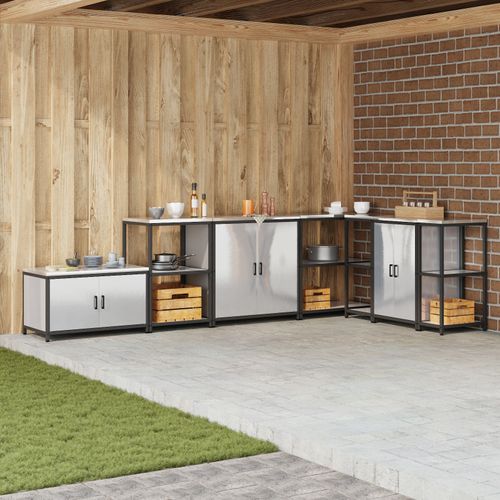 Vidaxl Meuble De Rangement De Cuisine Argent 60 X 50 X 92 Cm