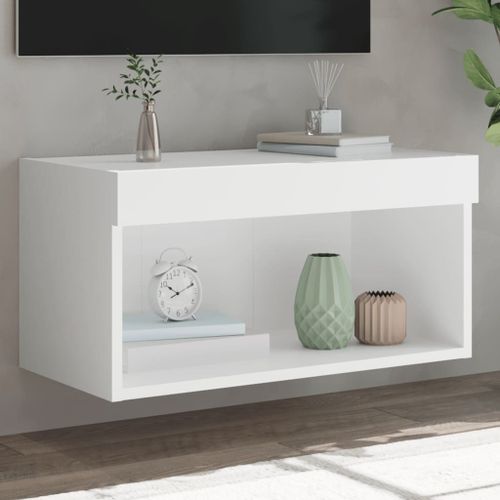 Vidaxl Meuble Tv Avec Lumires Led Blanc 60x30x30 Cm