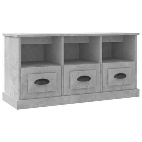 Vidaxl Meuble Tv Gris Bton 100x35x50 Cm Bois D'ingnierie