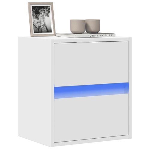 Vidaxl Meuble Tv Mural Avec Lumires Led Blanc 41x31x45 Cm