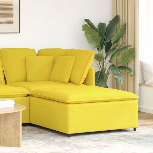 Vidaxl Module De Repose-Pieds Pour Canap Modulaire Jaune Clair 100 X 100 X 48 Cm