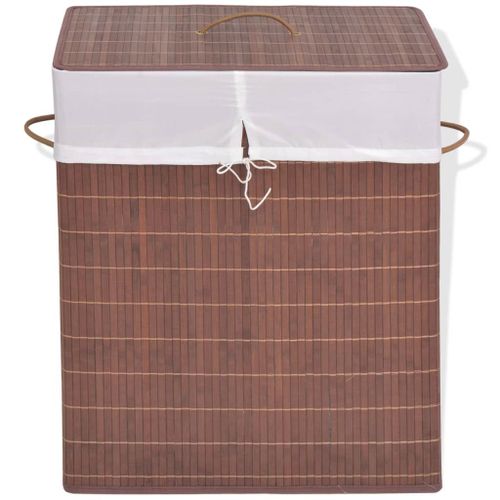 Vidaxl Panier  Linge Rectangulaire Bambou Marron