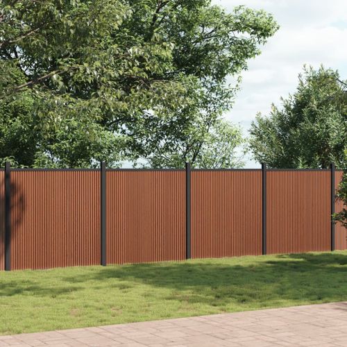 Vidaxl Panneau De Clture Marron 1391x186 Cm Wpc