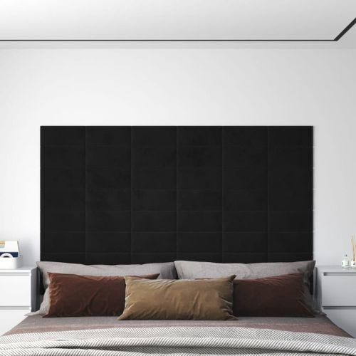 Vidaxl Panneaux Muraux 12 Pcs Noir 30x15 Cm Velours 0,54 M