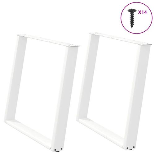 Vidaxl Pieds De Table  Manger Forme De U 2 Pcs Blanc 90x(72-73) Cm