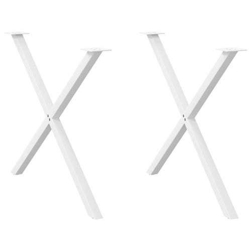 Vidaxl Pieds De Table  Manger Forme De X 2 Pcs Blanc 90x(72-73) Cm