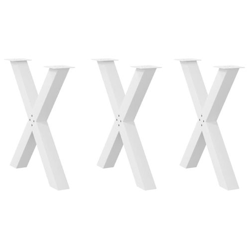 Vidaxl Pieds De Table  Manger Forme De X 3 Pcs Blanc 80x(72-73) Cm
