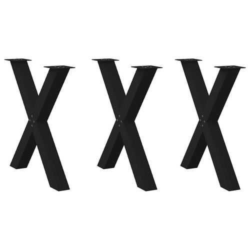 Vidaxl Pieds De Table  Manger Forme De X 3 Pcs Noir 80x(72-73) Cm