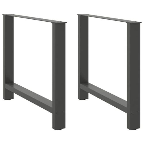 Vidaxl Pieds De Table Basse Anthracite 2 Pcs 90x(72-73) Cm Acier