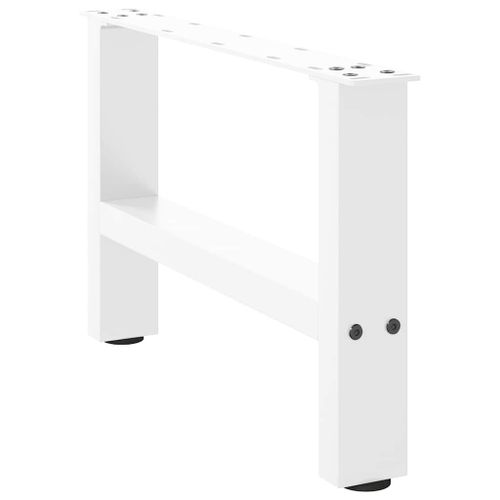 Vidaxl Pieds De Table Basse Blanc 2 Pcs 3050 Cm Acier